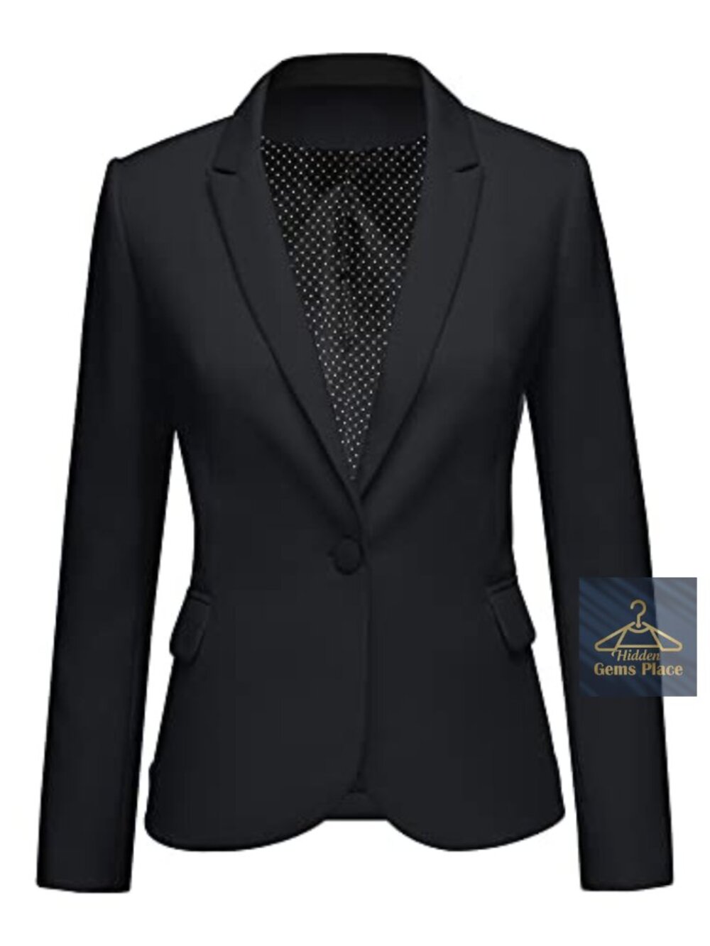 Womens Long Sleeve Notch Lapel Button Down Blazer Pockets Work Jacket